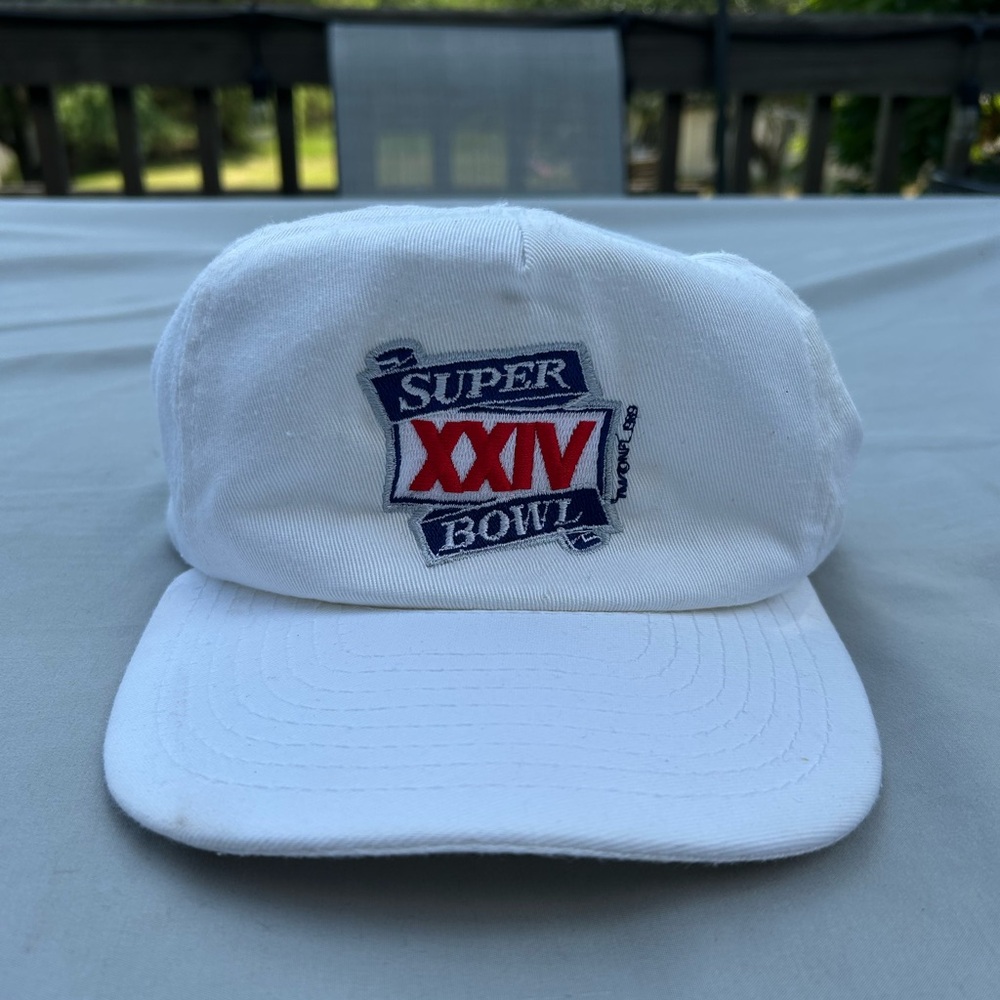 Vintage Super Bowl XXIV Snapback Hat Anco Pro Model White Made in Taiwan